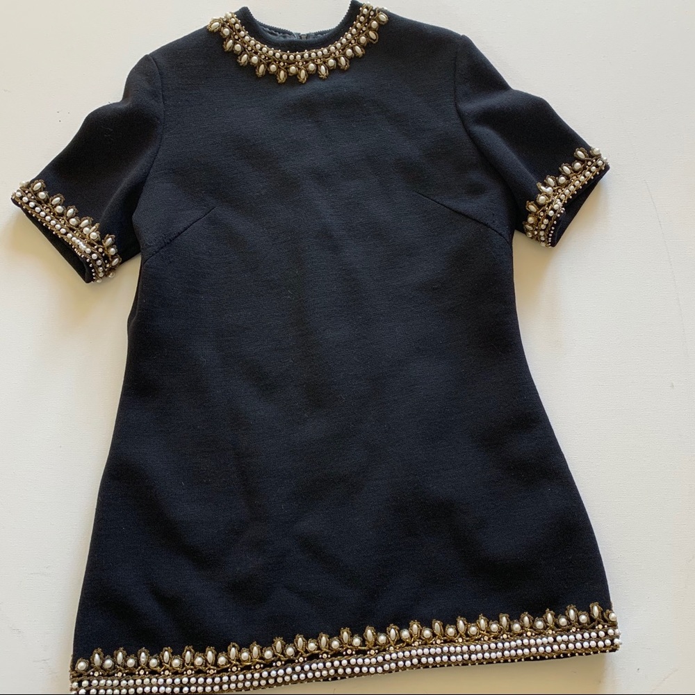 Sebastian Milano black wool mini dress size 14